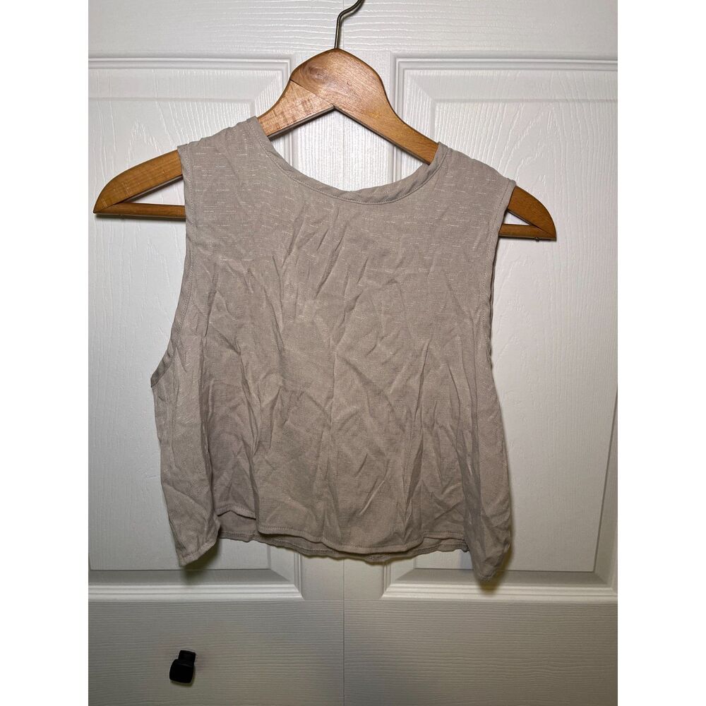 Women’s Beige Lounge Set XL Sleeveless Top Elastic Waist Shorts Neutral